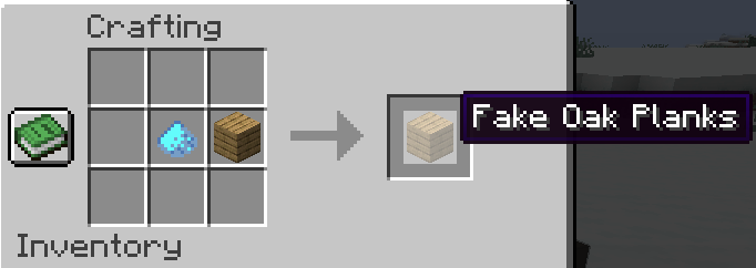 Crafting recipe Fake Block