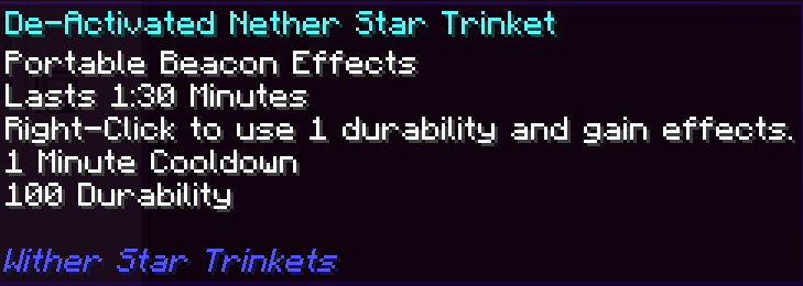 De-Activated Nether Star Trinket Description Tooltip