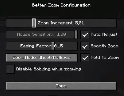 Better Zoom Configuration GUI