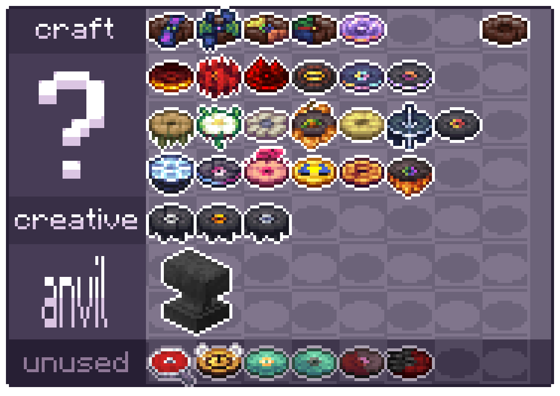 A bunch of new discs that are in the mod, plus a couple of unused ones!