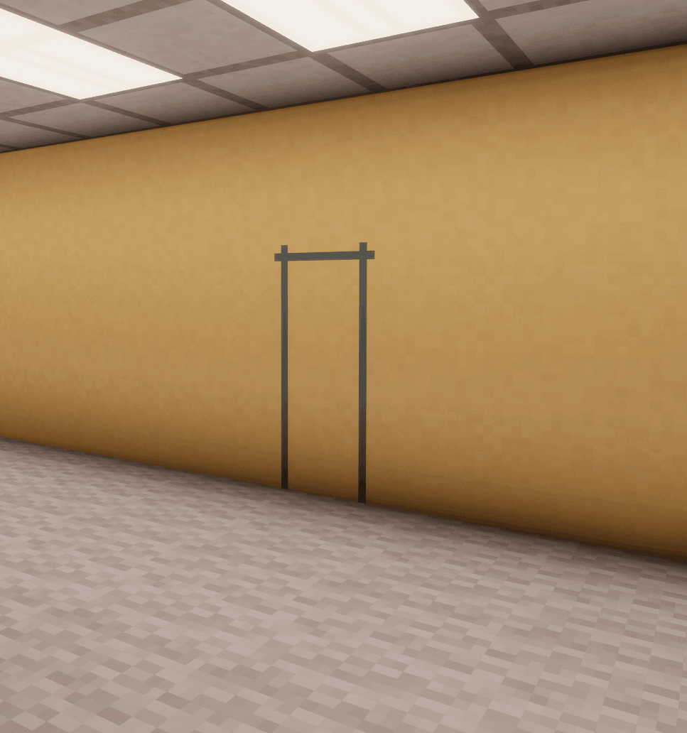 Blue Tape with Blank Walls and Office Tiles