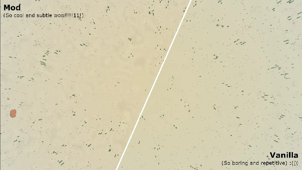 A view of a superflat desert with the noise gradient visible