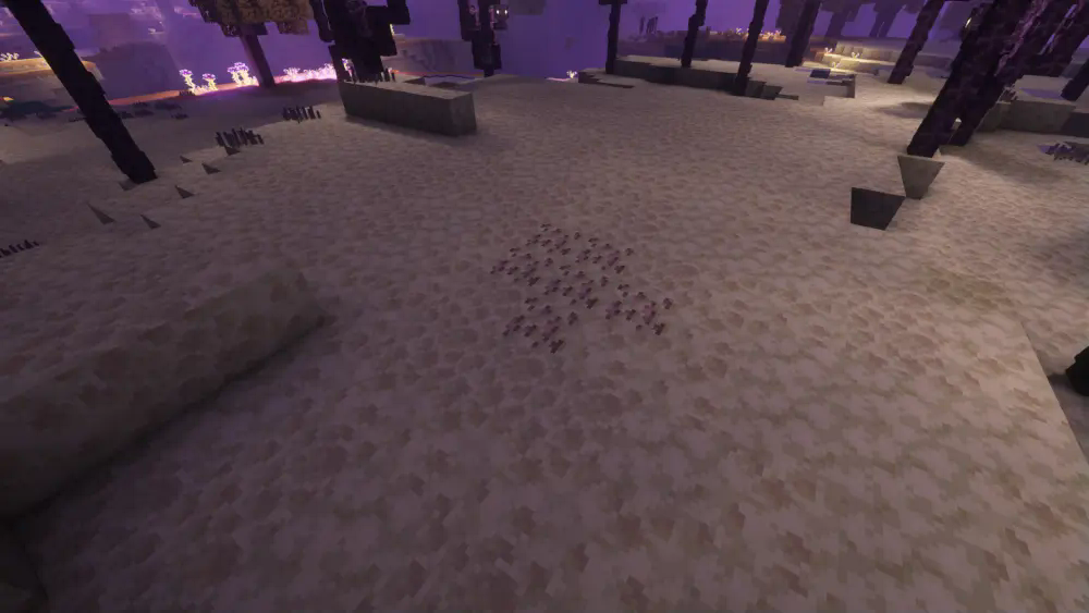 End Iron Ore with the Rethinking Voxels Shader Pack