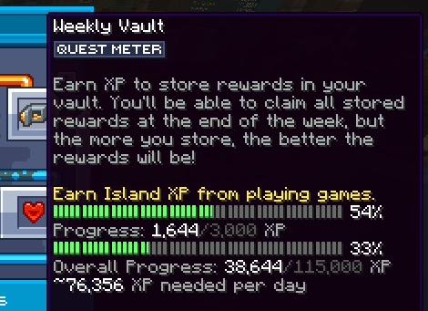 Weekly Vault Info Example