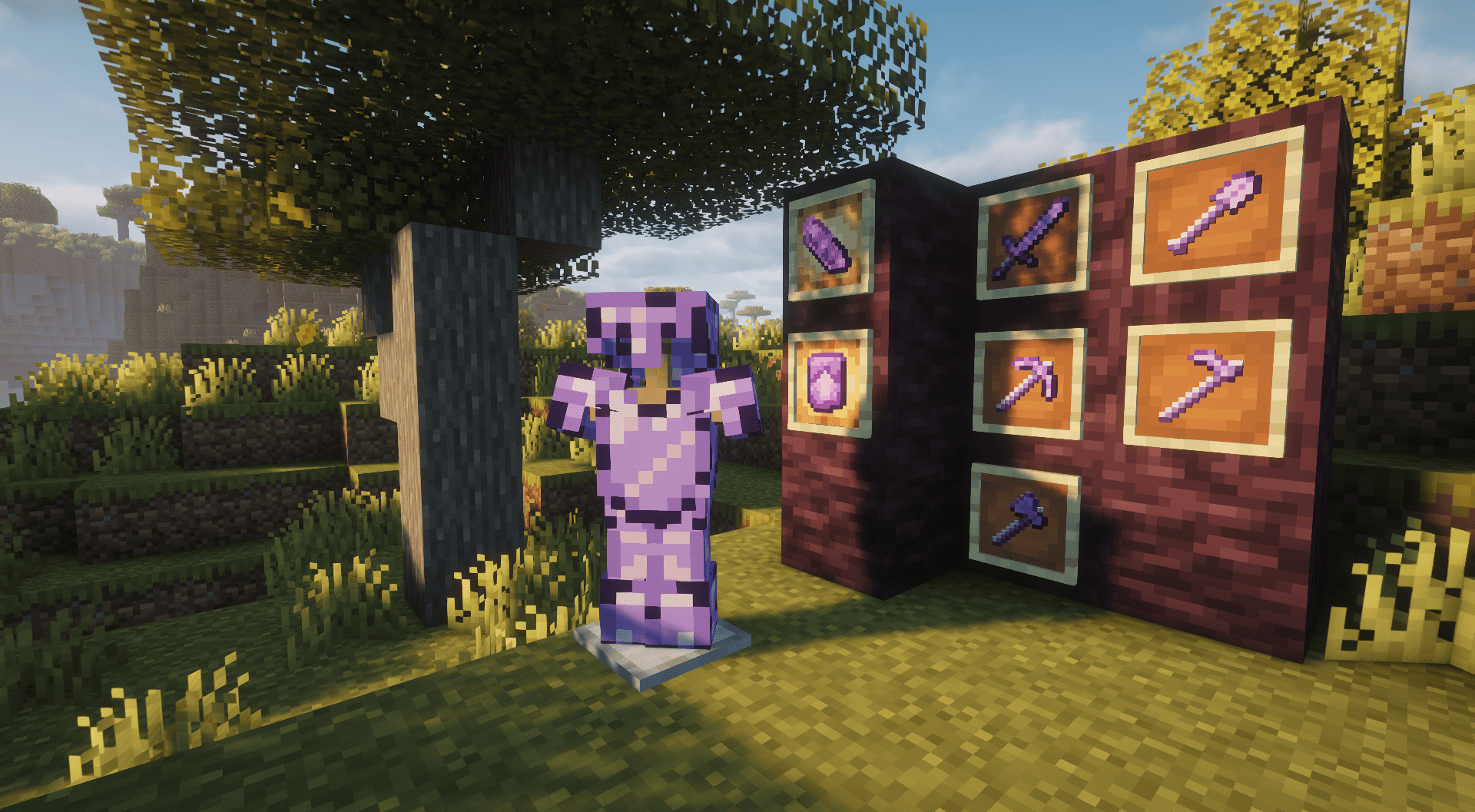 Armor and Items display