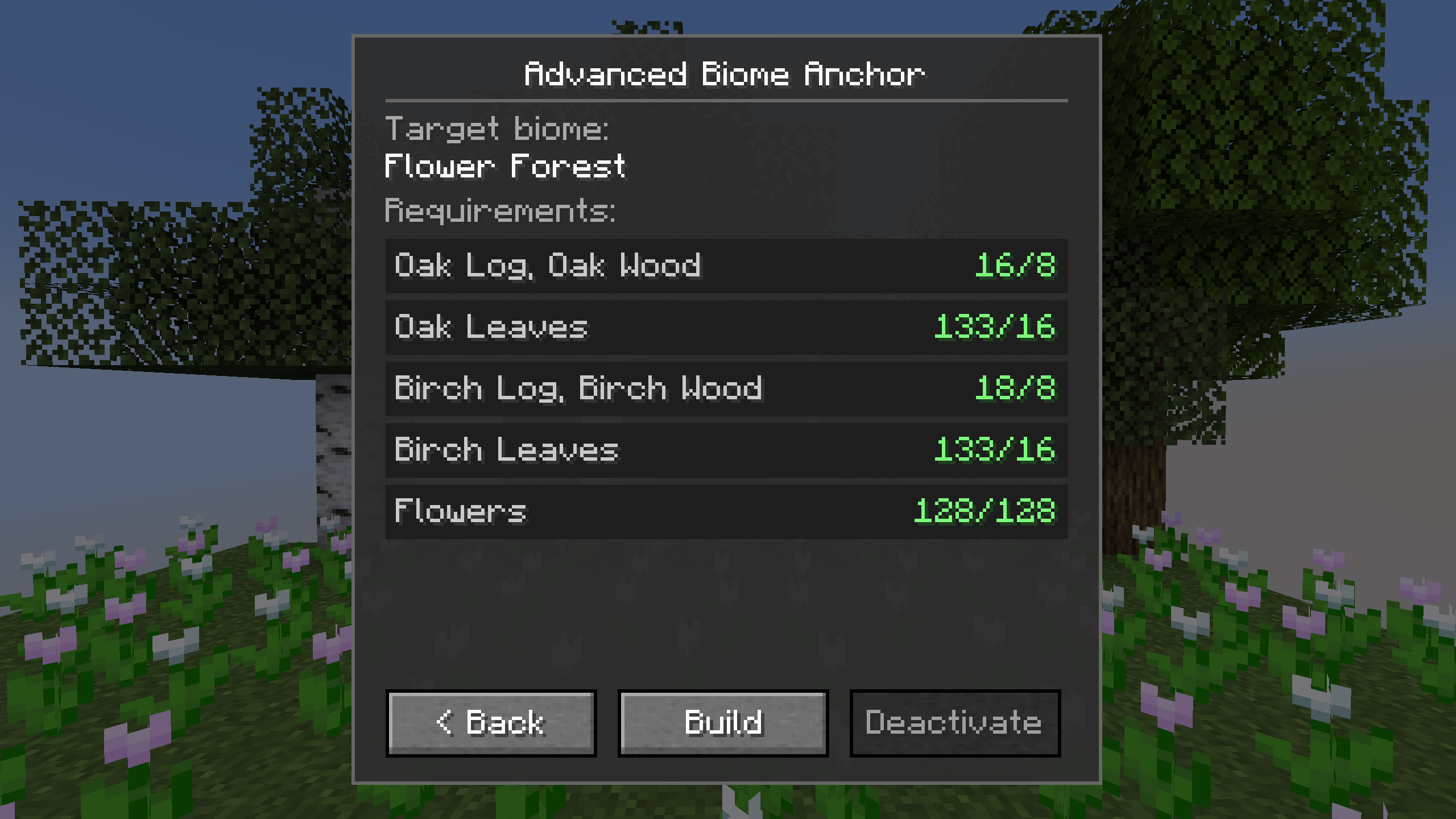 Biome Requirements Fulfilled