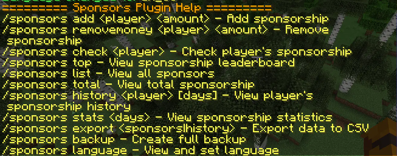Sponsors Plugin /help