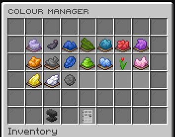 Colour manager showing built-in and custom colour options