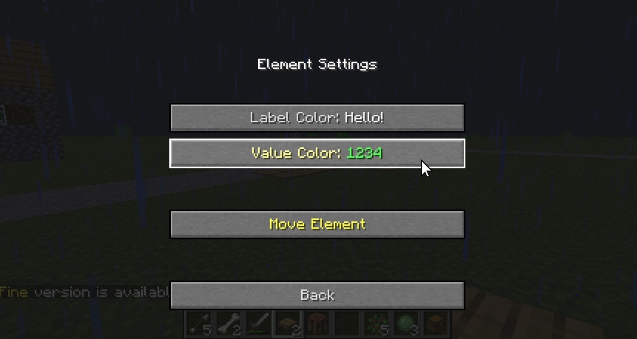 element settings