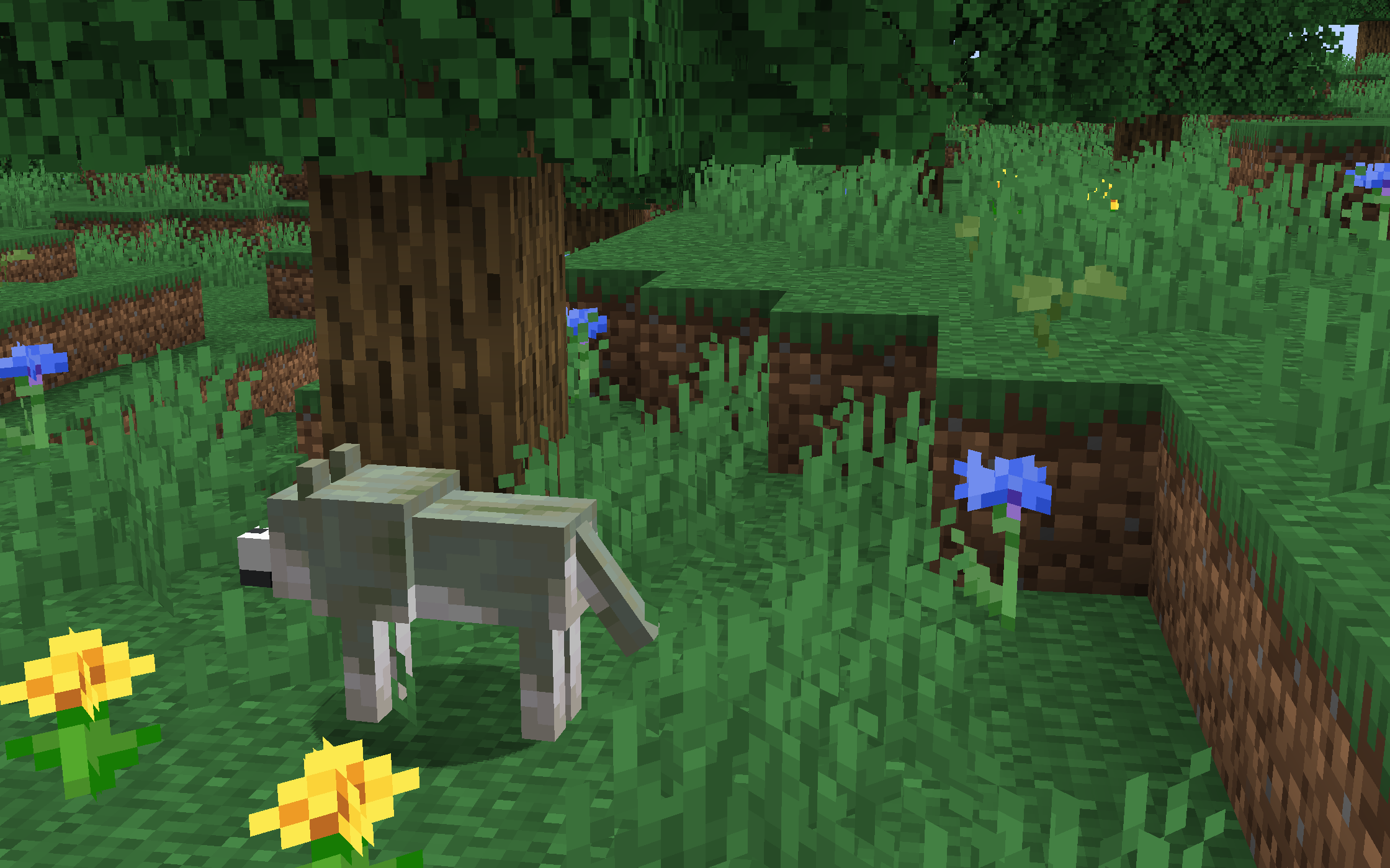 The new Clover variant standing next to an oak tree in the Clover Valley biome.