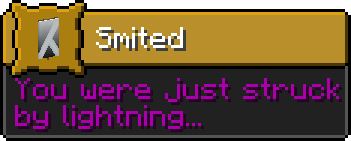 Hidden Advancement, "Smited" With a banner depicting Lightning as it's Icon.