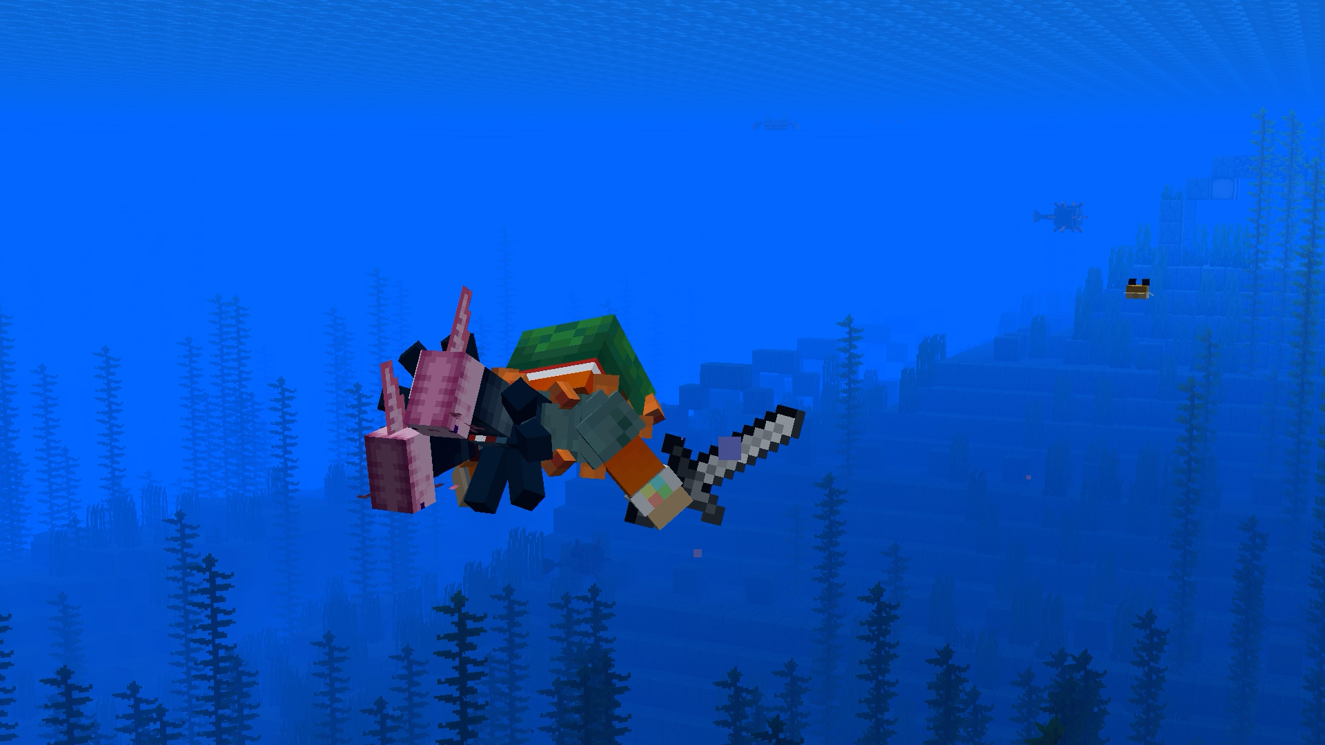 Swimming with full aqua armor