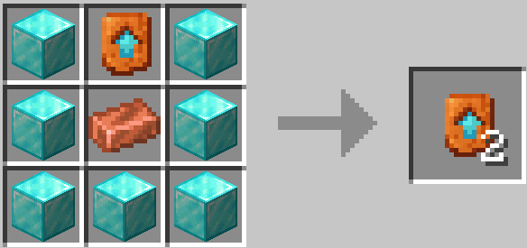 Copper upgrade template dupplication recipe with diamond blocks