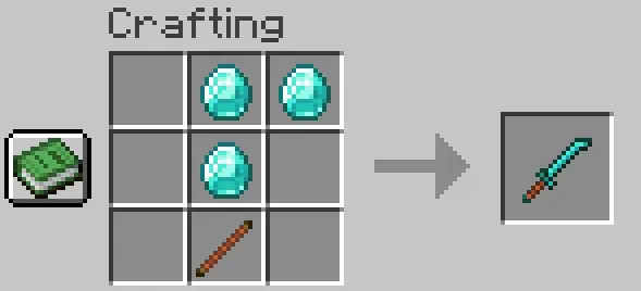 Crafting recipe for a diamond katana