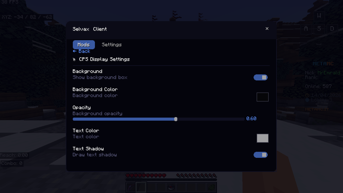 mod configuration Screen