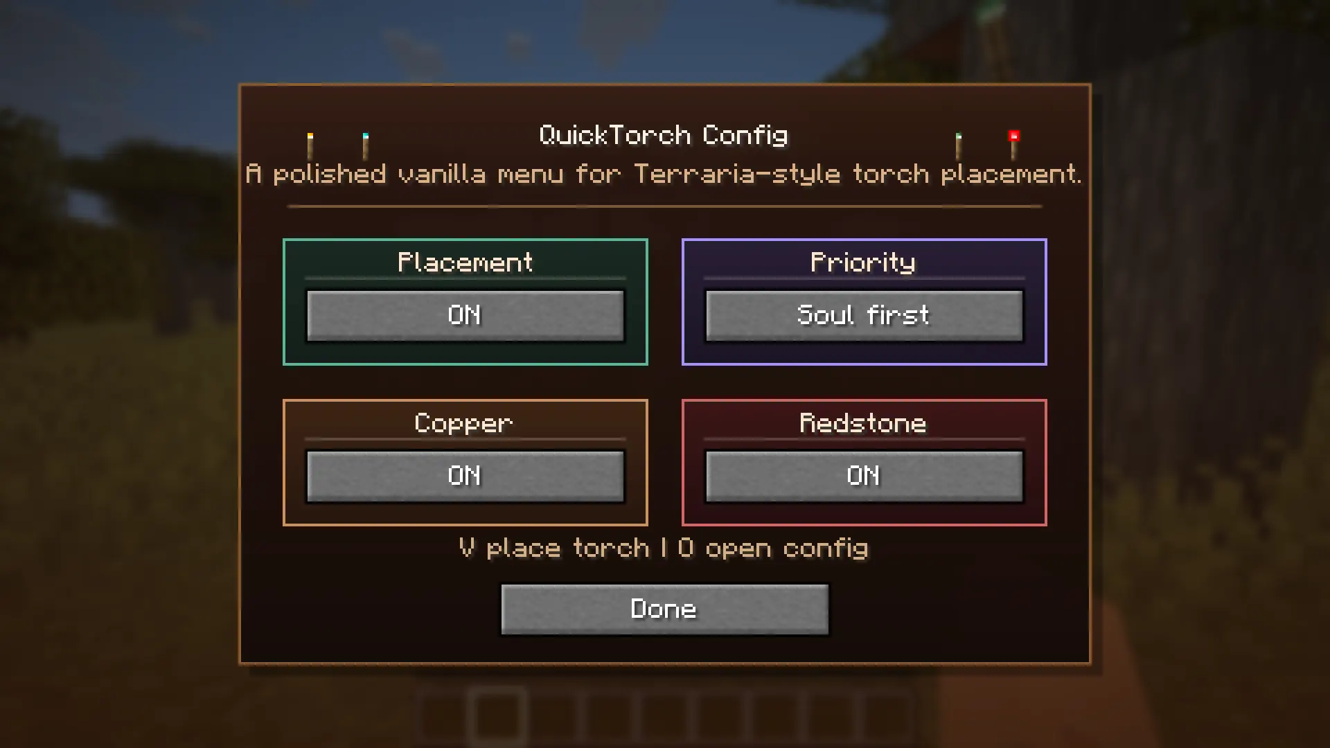 Config menu
