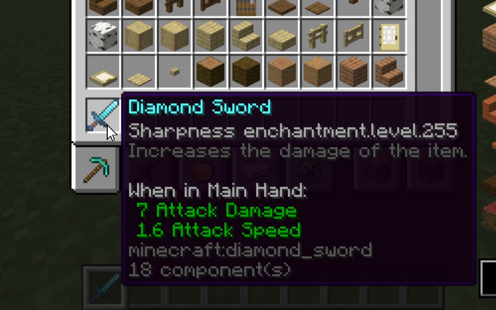 Sharpness enchantment.level.255