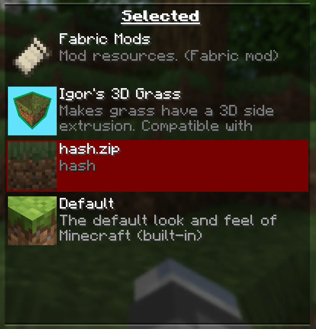 Order of texture packs (3D grass goes above other grass texture packs)