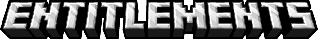 A Minecraft-style Entitlements logo