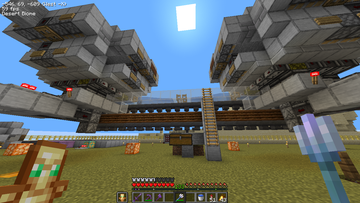 In-game screenshot of a stable 59 FPS while facing player builds.