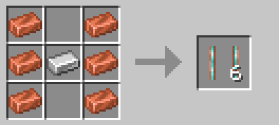 Recipe: 6 copper ingots and 1 iron ingot crafts 6 maglev rails