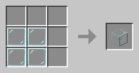 4 glass panes to craft 1 glass block