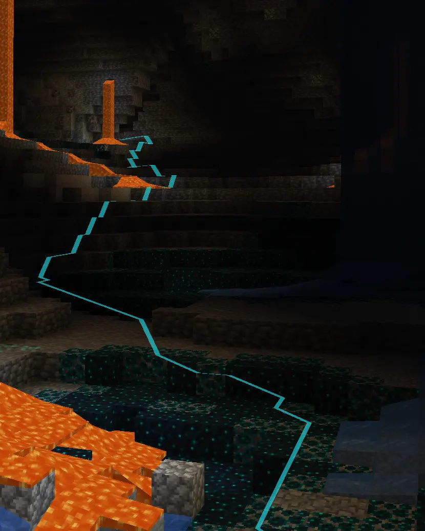exemple of path create by GPS in a cave