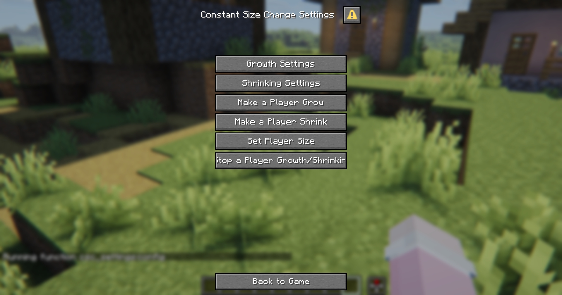 Constant Size Change Minecraft Data Pack