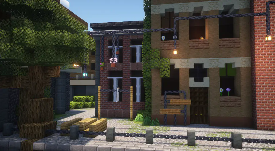A scene showcasing some different uses for the custom chains