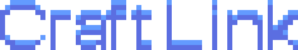 A CraftLink logo that consists of stylized pixel art text that says "CraftLink"