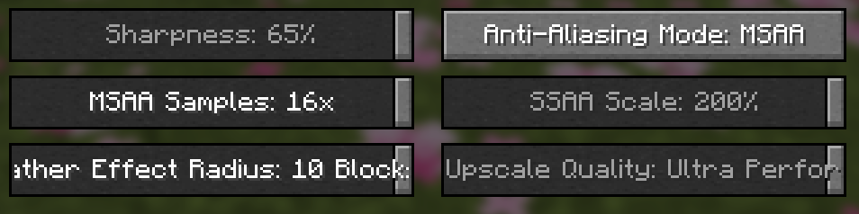 example image of the video settings menu showing all anti-aliasing controls