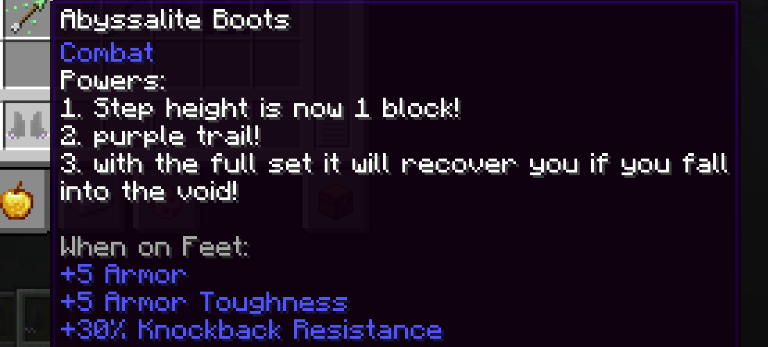 Abyssalite Boots Power Descriptions