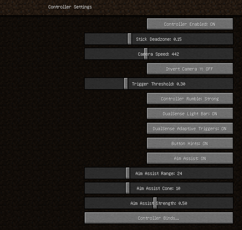Aim Assist and more options