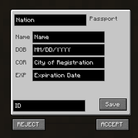 An image of a unfilled Passport