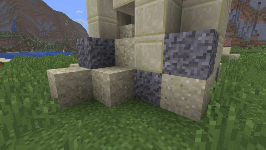 Ruins showing the above blocks