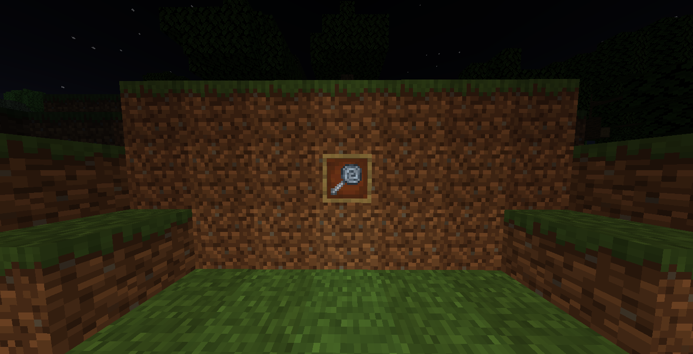 An Eternal Candy in an item frame at night