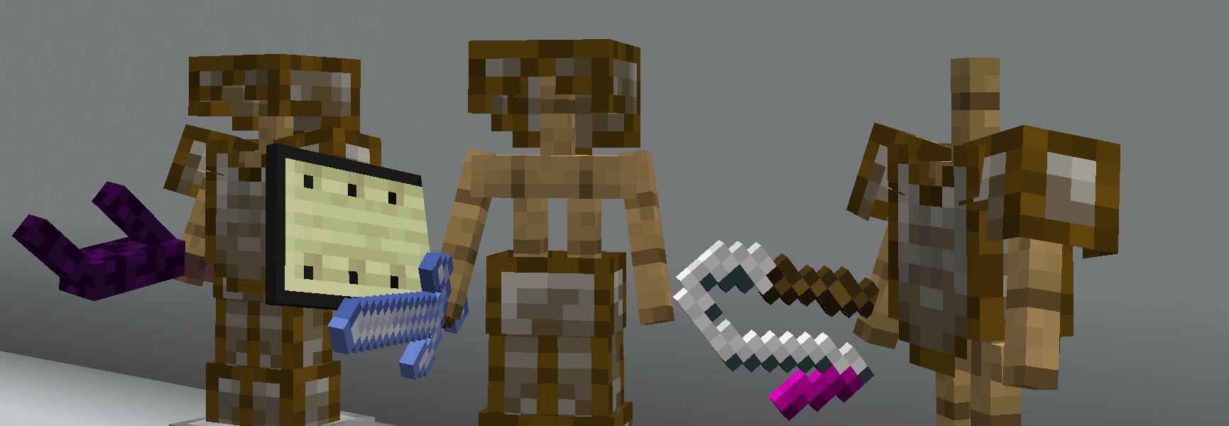 Armor, weapons, and tools from the mod on Armor Stands