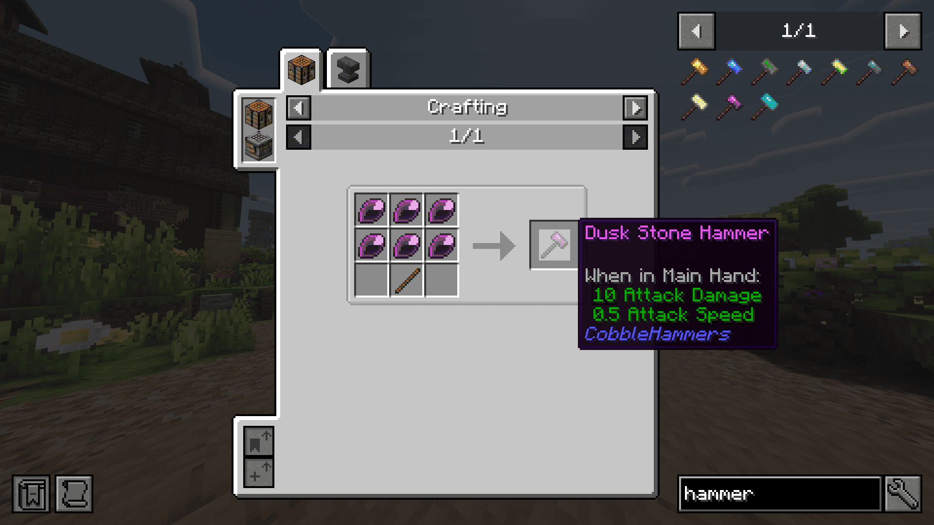 Dusk Stone Hammer Recipe