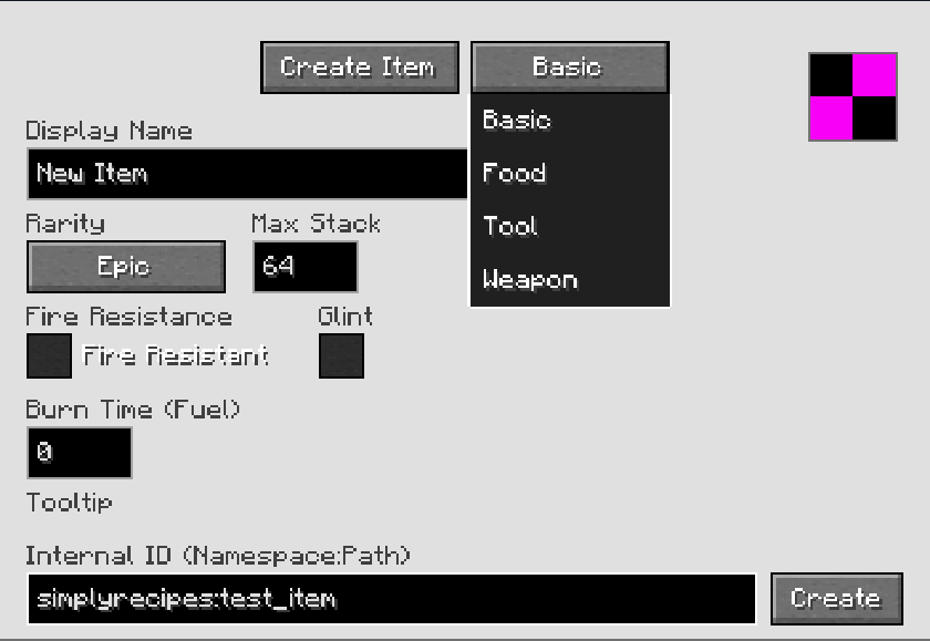 Item Creation