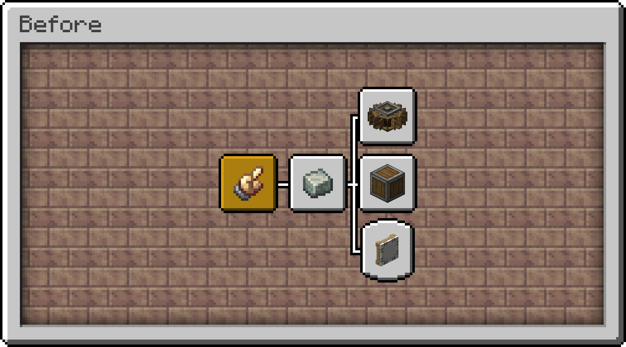 Advancements tab before the mod is applied, displaying only 4 advancements in the next 2 columns