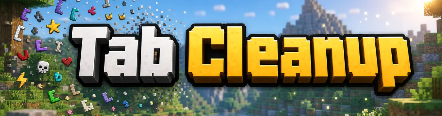 tab cleanup banner and title