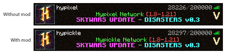 without and with mod