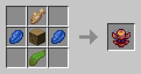 Crafting grid layout for the rain totem.