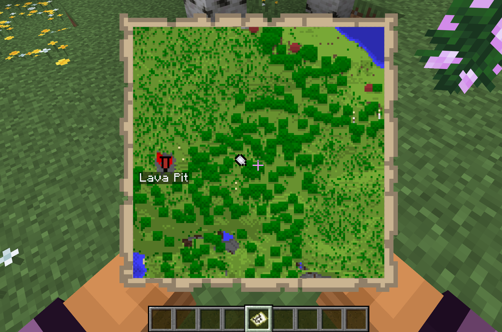 Vanilla map marker behavior by right clicking on a banner with a map.