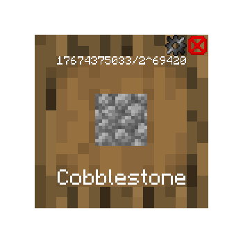 a drawer panel with 17674375033 Cobblestone, with a capacity of 2 to the power of 69420