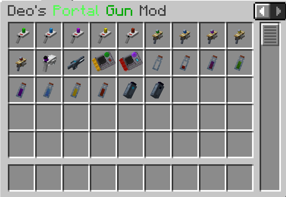 Items in the mod.