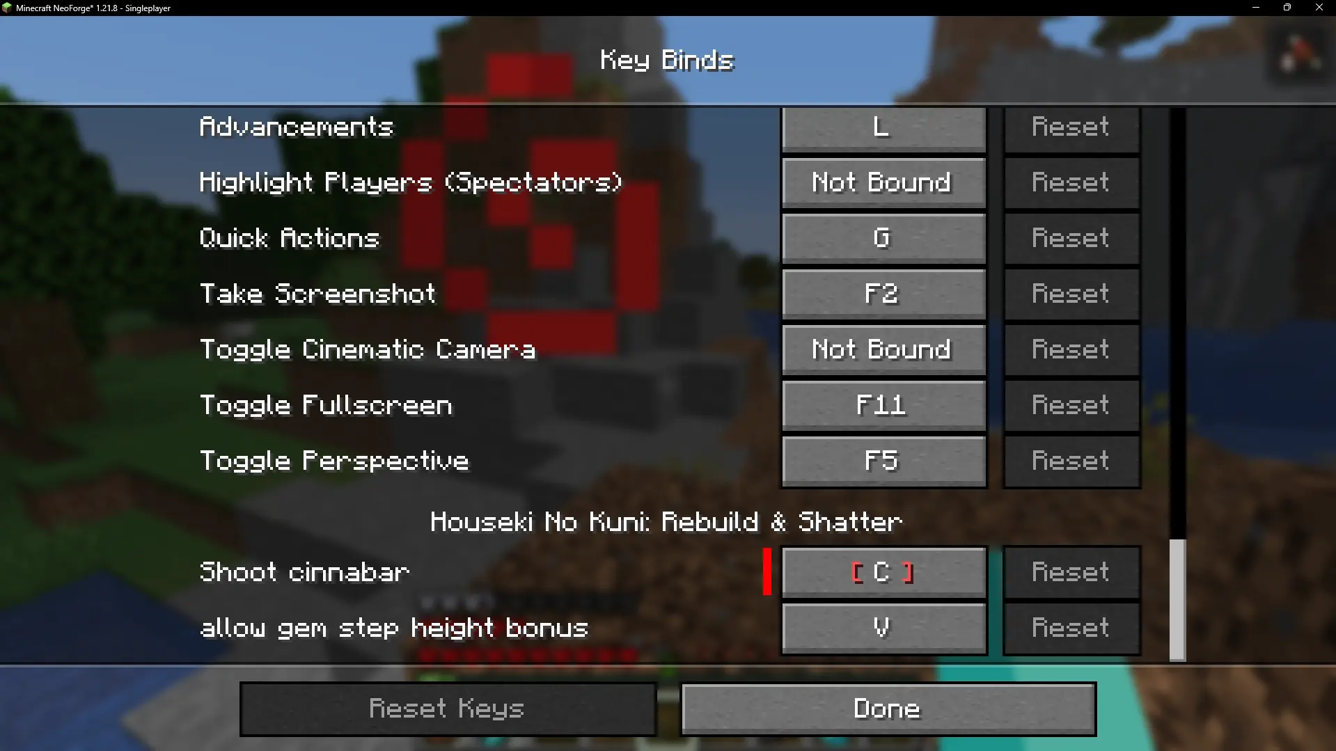 keybind settings