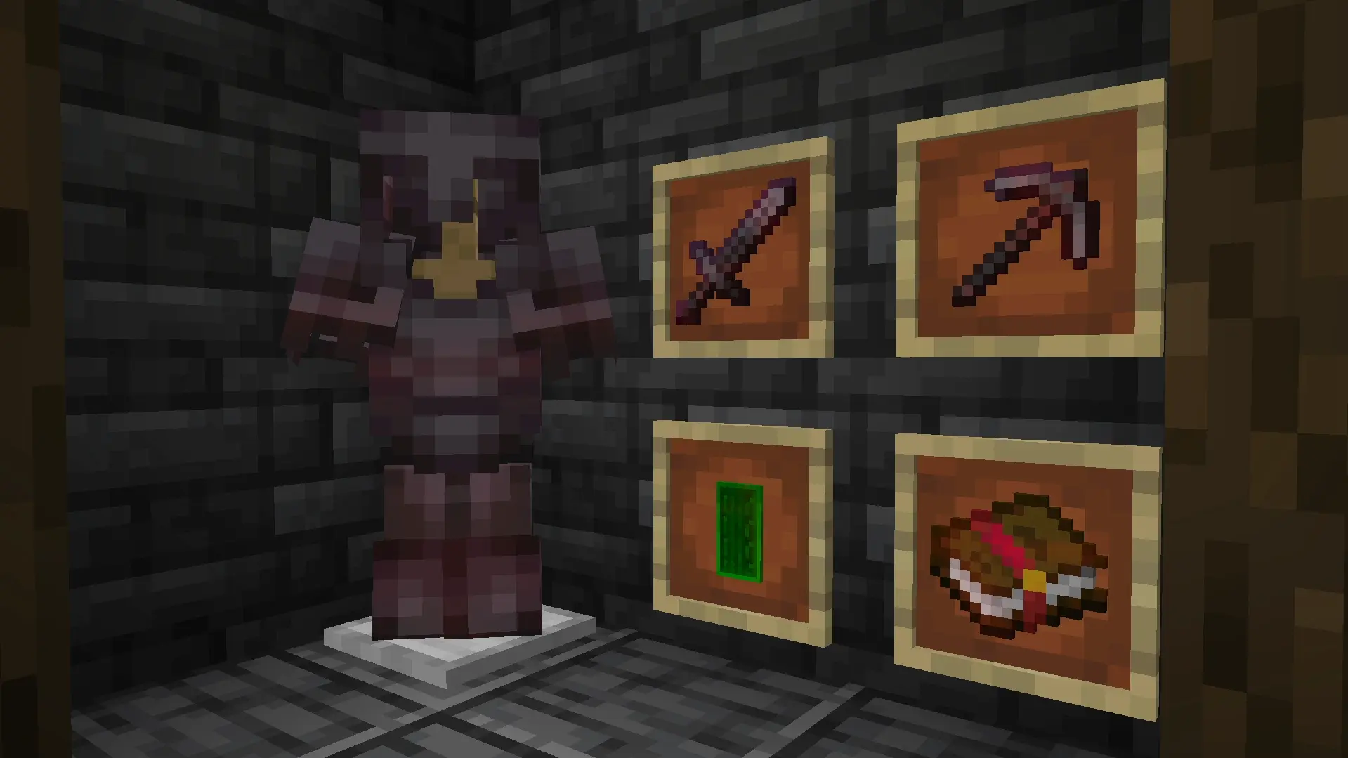 Shows the new effect on armor and items