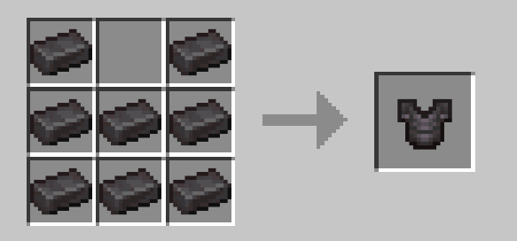 netherite chestplate being crafted