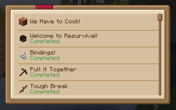 Resurvival Questlog page: